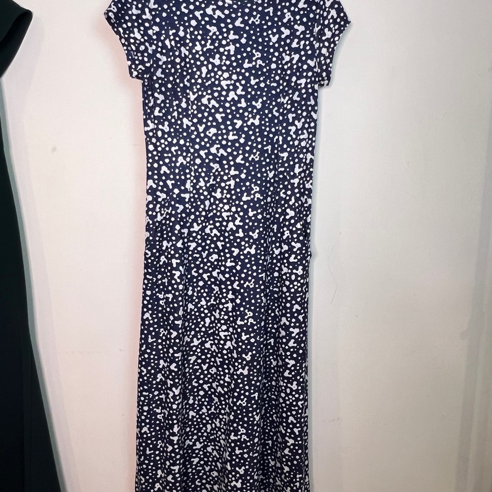 Casual Navy and White Patterned Dress
